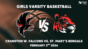 Cranston West Girls Basketball vs St. Mary Academy - Bay View, 02-03-2026