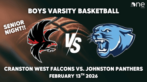 Cranston West Boys Basketball vs Johnston, 02-13-2026